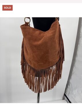 ISO Lucky Brand Suede Fringe Crossbody Bag in Brown